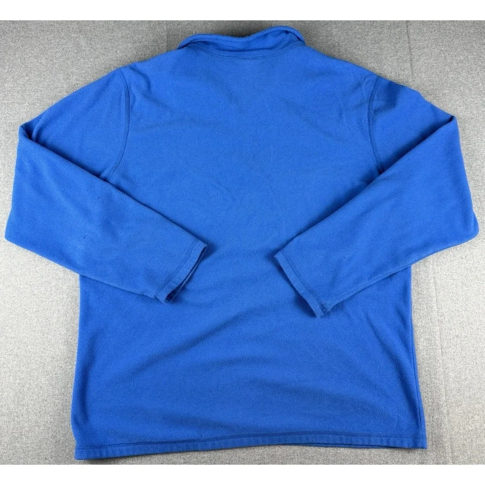 The North Face Men's Large Blue 1/4 Zip Fleece Pullover Jacket Logo